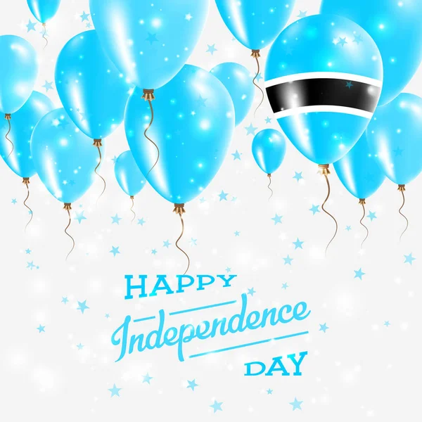Botswana Vector Patriótico Poster Dia da Independência Placard com brilhantes balões coloridos do país — Vetor de Stock