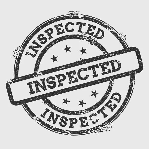 İncelenen lastik damgası izole Grunge beyaz arka plan üzerinde metin mürekkep dokulu yuvarlak mühür ve