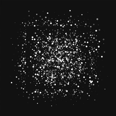 Rasgele düşen beyaz nokta rasgele düşme ile kare şekli beyaz nokta siyah arka planda vektör