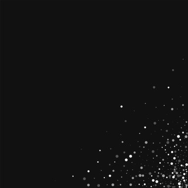 Rasgele düşen beyaz nokta dağınık alt sağ köşesinde beyaz rasgele düşme ile nokta siyah