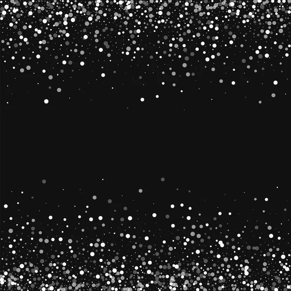 Rasgele düşen beyaz nokta siyah arka plan üzerine rastgele düşme ile dağınık sınır beyaz nokta