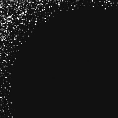 Rasgele düşen beyaz noktalar rastgele düşme ile soyut sol üst köşesindeki beyaz noktalar siyah
