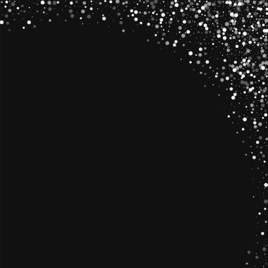 Rasgele düşen beyaz noktalar soyut sağ üst köşede rasgele düşen beyaz noktalar ile siyah