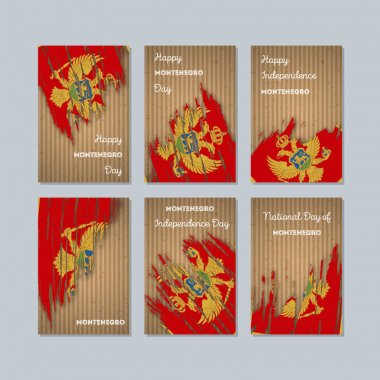 Karadağ Milli Günü ifade fırça darbesi ulusal bayrak renk için vatansever kartları