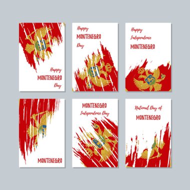 Karadağ Milli Günü ifade fırça darbesi ulusal bayrak renk için vatansever kartları