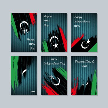 Libya Ulusal gün ifade fırça darbesi kara günü ulusal bayrak renklerde için vatansever kartları