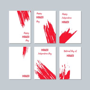 Monaco vatansever kartları Milli Günü ifade fırça darbesi beyaz Milli bayrak renk için