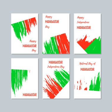 Madagaskar vatansever kartları Milli Günü ifade fırça darbesi ulusal bayrak renk için
