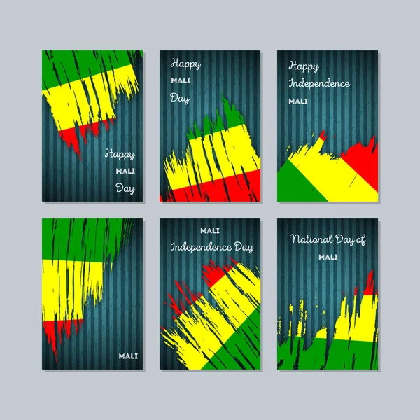 Milli Günü ifade fırça darbesi kara günü ulusal bayrak renklerde için mali vatansever kartları