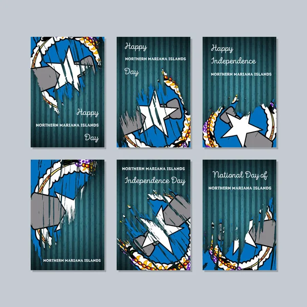 Milli Günü ifade fırça darbesi ulusal bayrak için vatansever kartları Kuzey Mariana Adaları