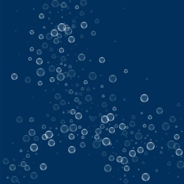 Sabun köpüğü ile soyut halkalar kabarcıkları derin mavi arka plan vektör çizim üzerinde sabun