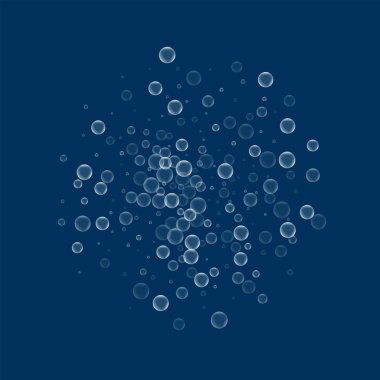 Sabun köpüğü küre sabun köpüğü derin mavi arka plan vektör çizim ile
