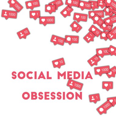 Sosyal medya saplantı Sosyal Medya Icons soyut durumda arka plan ile sayaç yorum ve