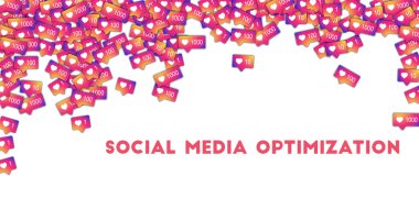 Sosyal medya optimizasyon Sosyal Medya Icons degrade sayaç ile soyut şekli arka plan