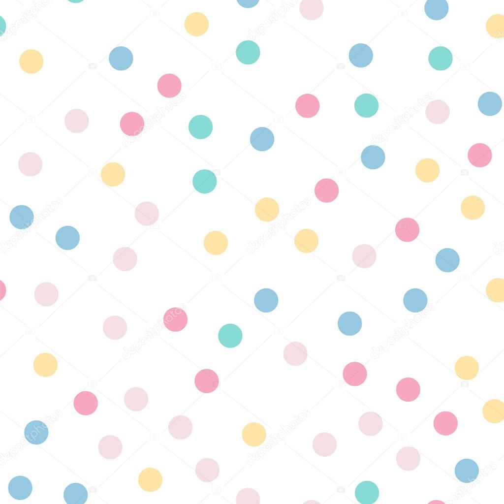 Colorful polka dots seamless pattern on white 9 background Pleasing classic colorful polka dots