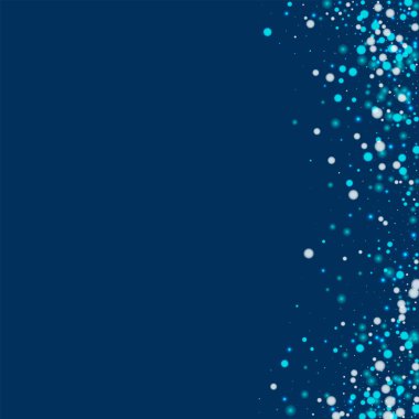 Güzel düşen kar soyut sağ kenarlık koyu mavi zemin üzerine güzel yağan kar