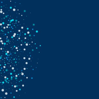 Güzel düşen kar sol yarım daire ile derin mavi arka plan vektör üzerinde güzel yağan kar