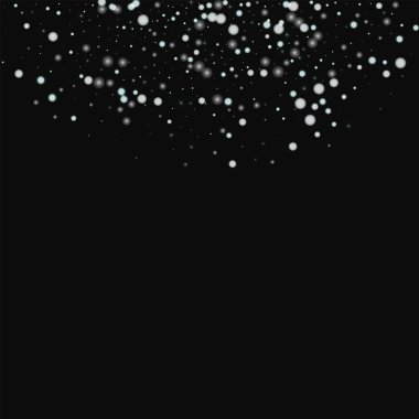 Güzel düşen kar üst yarım daire ile siyah arka planda vektör güzel yağan kar