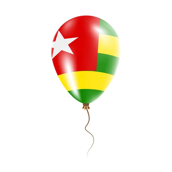 Globo Togo con bandera Bright Air Ballon en el país Colores nacionales Bandera del país Caucho — Vector de stock