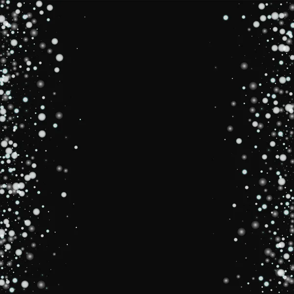Belle neige tombante Bordure salissante avec belle neige tombante sur fond noir Vecteur — Image vectorielle