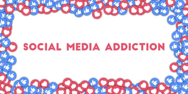 Sosyal medya bağımlılığı Sosyal medya simgeleri soyut şekilli arkaplan ve dağınık başparmaklar ve