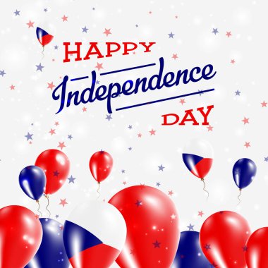 Çek Cumhuriyeti Bağımsızlık günü mutlu ülkenin ulusal renklerde vatansever tasarım balonlar