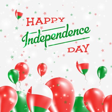 Umman Bağımsızlık günü mutlu ülkenin ulusal renklerde vatansever tasarım balonlar