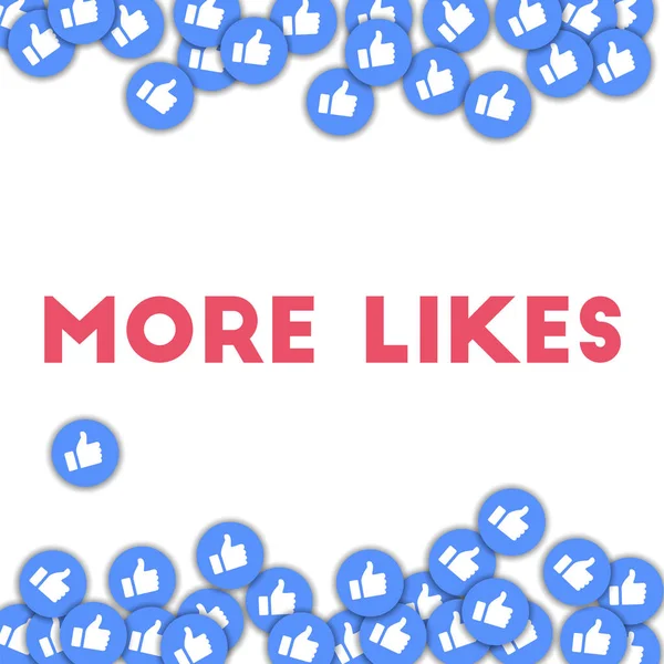 Daha fazla seviyor Sosyal Medya Icons dağınık başparmak yukarıya daha fazla seviyor ile soyut şekli arka plan