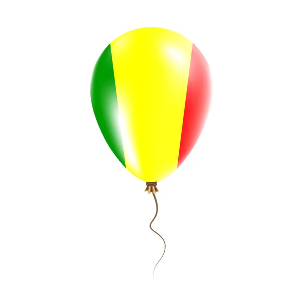 Globo Malí con Bandera Bright Air Ballon en el País Colores Nacionales Bandera de País Caucho — Vector de stock