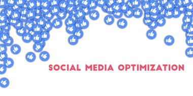 Sosyal medya optimizasyonu Sosyal medya simgeleri soyut şekil arka planda dağınık başparmaklar ile