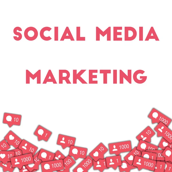 Social media marketing icone di social media in forma astratta sfondo con controcommento e — Vettoriale Stock