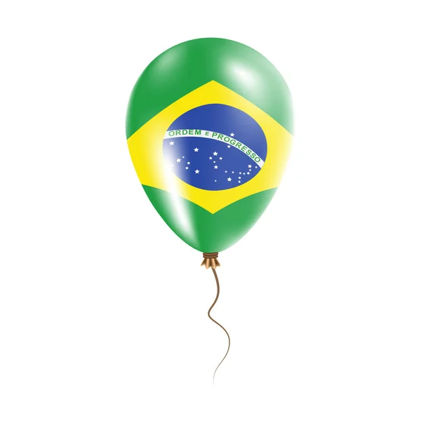 Brasilianischer Ballon mit Fahne heller Luftballon in den Landesfarben Länderflagge Gummi — Stockvektor