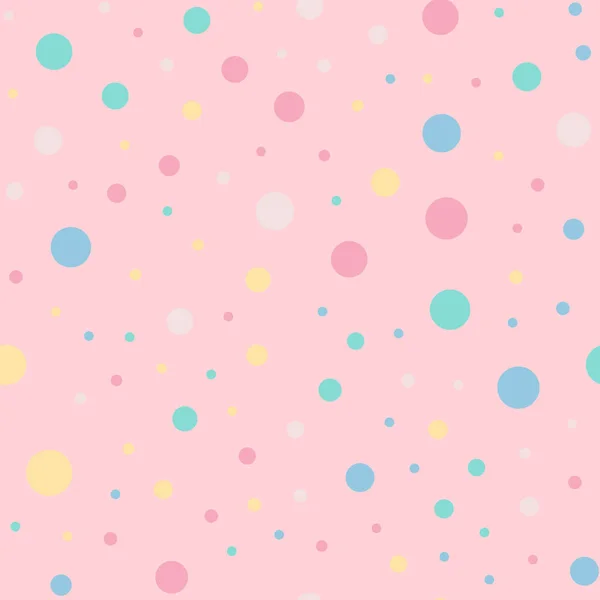 Kleurrijke polka dots naadloze patroon op helder 9 achtergrond wonderlijke klassieke kleurrijke polka dots — Stockvector