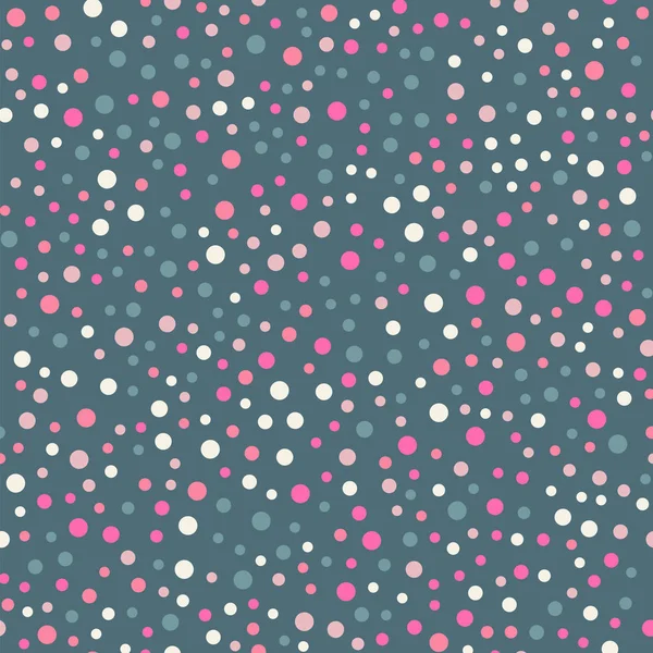 Colorful polka dots seamless pattern on bright 8 background Fascinating classic colorful polka dots — Stock Vector
