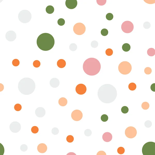 Färgglada prickar sömlösa mönster på vit 14 bakgrund magnetiska klassiska färgglada prickar — Stock vektor