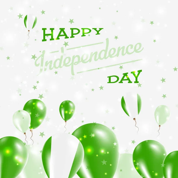Día de la Independencia de Nigeria Globos de diseño patriótico en colores nacionales del país Happy — Vector de stock