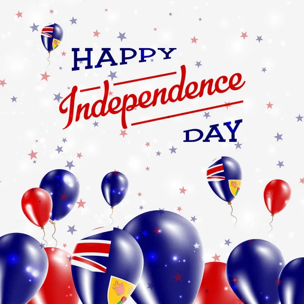 特克斯和凯科斯群岛独立日爱国设计在全国颜色的气球 — 图库矢量图片