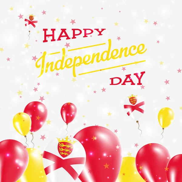 Jersey Bağımsızlık günü mutlu ülkenin ulusal renklerde vatansever tasarım balonlar — Stok Vektör