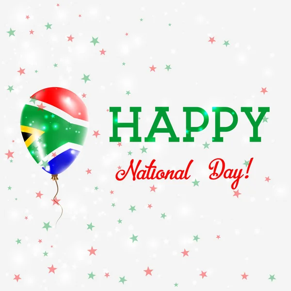 Zuid-Afrika nationale feestdag patriottische poster Flying rubberen ballon in de kleuren van de Zuid-Afrikaanse — Stockvector