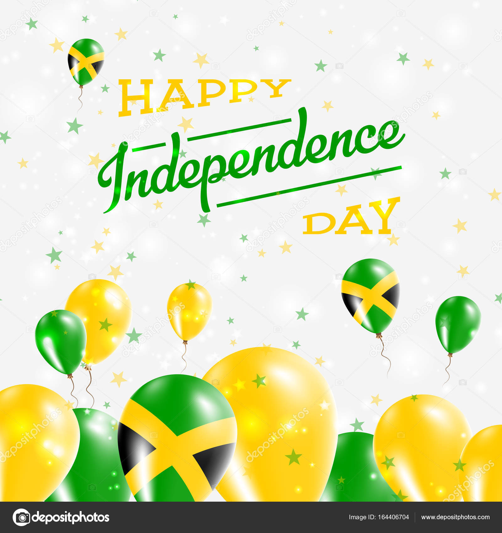 Jamaica Independence Day Patriotic Design Balloons in National Colors