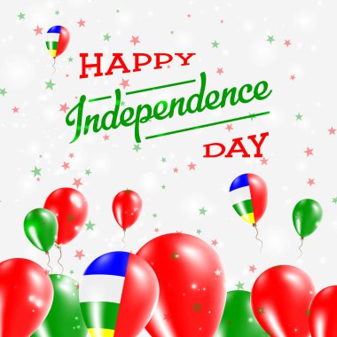 Orta Afrika Cumhuriyeti Bağımsızlık günü vatansever tasarım balonlar içinde ulusal renkleri