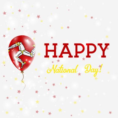 Isle of Man ulusal gün vatansever poster uçan lastik balon Manx bayrak Isle renkleri,