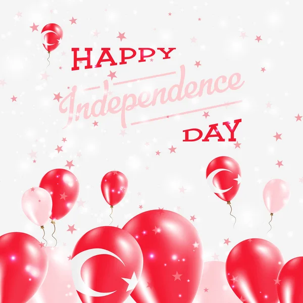 Día de la Independencia de Turquía Globos de diseño patriótico en colores nacionales del país Happy — Vector de stock