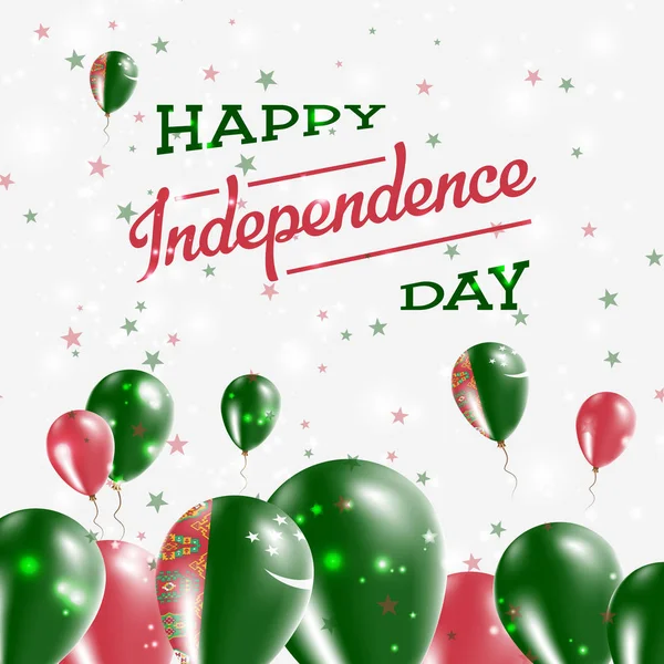 Türkmenistan Bağımsızlık günü mutlu ülkenin ulusal renklerde vatansever tasarım balonlar