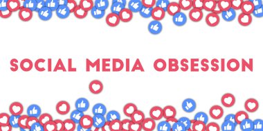 Sosyal medya saplantı Sosyal Medya Icons soyut durumda arka plan ile dağınık başparmak yukarı ve