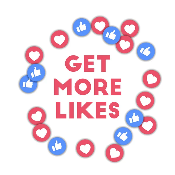 Daha fazla sosyal medya simgeleri kadar şekil arka plan dağınık başparmak ile soyut seviyor ve kalpler