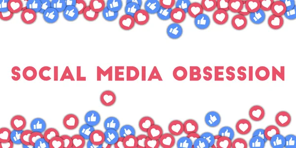 Sosyal medya saplantı Sosyal Medya Icons soyut durumda arka plan ile dağınık başparmak yukarı ve