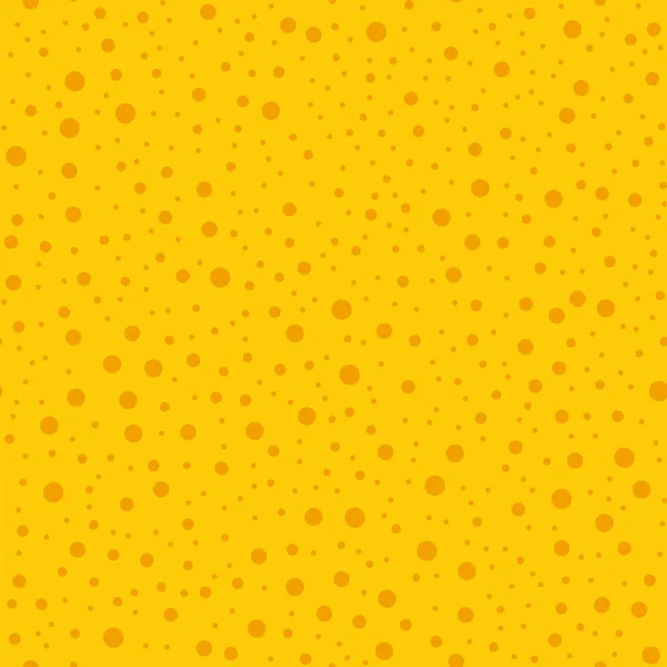 Lunares anaranjados patrón sin costuras sobre fondo amarillo abrumadores lunares anaranjados clásicos — Vector de stock