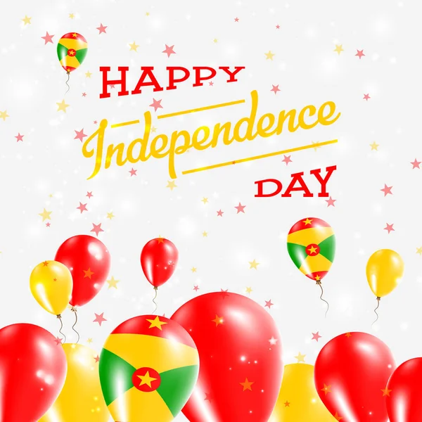 Grenade Fête de l'Indépendance Ballons design patriotique dans les couleurs nationales du pays Heureux — Image vectorielle