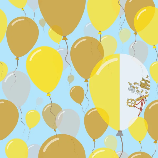 Heilig siehe vatikanischen Stadtstaat Nationalfeiertag flache nahtlose Muster fliegen Feier Ballons in — Stockvektor